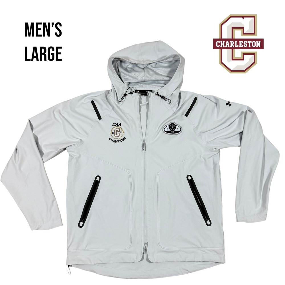 Under Armour Charleston Basketball CAA Full-Zip Hoodie & Pants Set Large‎ White